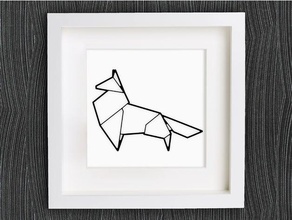 özelleştirilebilir origami tilki hayvanlar 2d sanat hayvan bilezik özelleştirilmiş customizer dekor dekorasyon dekoratif küpe fox fuchs geometrik ev dekorasyonu takı lowpoly poly düşük kolye openscad yüzük duvar 3d print model - Mito3D