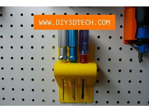 modifiable pegboard tool holder holders & boxes peg hook mount tools pegs board 3d print model - Mito3D