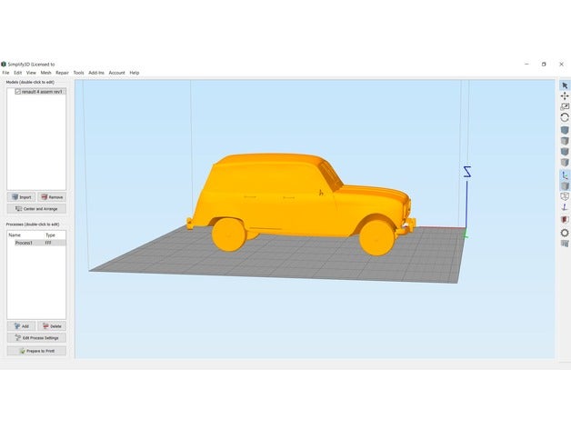 renault 4 a indústria automotiva cuatro quatro 3D print model - Mito3D