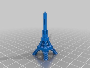 voxel eiffel tower sculptures france landmark 3d print model - Mito3D