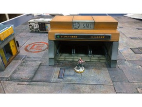 wargame subway enterance toys & games 28mm infinity miniatures rpg scifi shadowrun terrain wargaming 3d print model - Mito3D