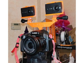 double shot - hot-show-Doppel-cam-mount Kamera 3d print model - Mito3D