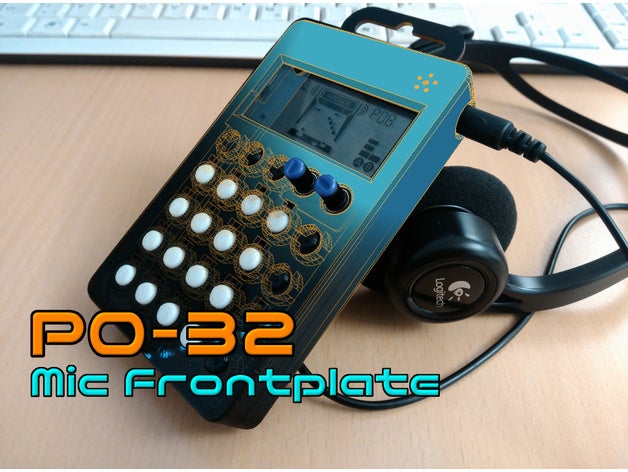 po-32 microfono frontplate audio caso cdb crashdebug po-33 po-35 tasca operatore teenage engineering 3D print model - Mito3D