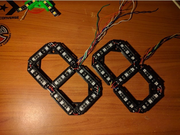 küçük 7 segment seti elektronik Yarı yarıya 5050rgb 7-segment gösterge arduino saat ekran diy çerçeve led LED ledstrip tutucu şerit ışık numarası rgb kesimleri smd 3D print model - Mito3D