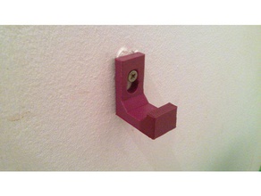 customizable basic wall mounted hook screw keyholes organization 3d print model - Mito3D