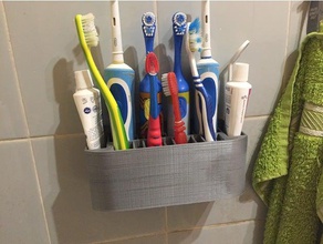 fixé au mur de quad brosse à dents la station salle bains porte-brosse dentifrice titulaire 3d print model - Mito3D
