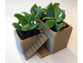 villa desk plant pot containers planter flower vase 3d print model - Mito3D