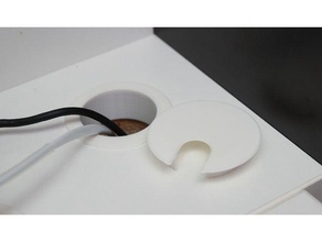 desk cable grommet 3d printing hole 3d print model - Mito3D