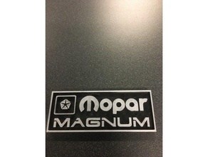 mopar magnum placa com o nome a indústria automotiva 3d print model - Mito3D