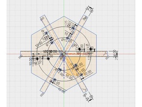 hexagonal de la viga base amature radio antena montaje el jamón hexbeam 3d print model - Mito3D