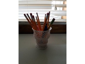 voronoi pencil holder office cup pen pot sculpture vase design style 3d print model - Mito3D