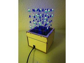piccolo singolo colore led cube il fai da te lampeggiante lasercut 3d print model - Mito3D