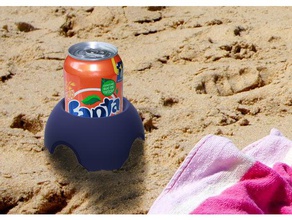 sand coaster -- keep your soda pop can clean free outdoor & garden beach toy drink 3d print model - Mito3D