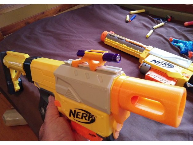 nerf recon cs-6 de cañón corto hobby 3D print model - Mito3D