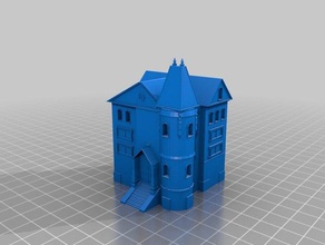 haunted house miniature buildings & structures gothic halloween mansion 3d print model - Mito3D