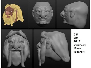 dwarf head games body parts dungeons dragons dwarves face table top 3d print model - Mito3D