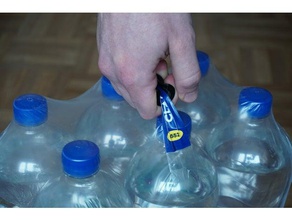 ergonomischer Griff-Wasser-sixpacks Plastiktüten - Organisation Tasche tragen schneiden ergonomische Lebensmittelgeschäft Griff schwer Halter sixpack Wasser 3d print model - Mito3D