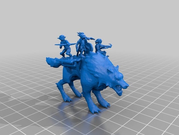 18mm warg goblin platform d&d toys & games pen paper rpg 3D print model - Mito3D