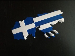 bandiera greca macedonia mappa doppia stampa art doppio colore estrusione la flyingbear tornado grecia il greco 3d print model - Mito3D