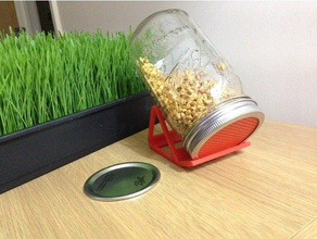 sprouter - lid strainer & stand kitchen dining broccoli brocoli grow growing microgreens sprout sprouting wheatgrass 3d print model - Mito3D