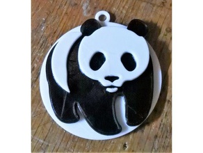 panda médaille animaux la 3d print model - Mito3D