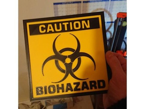 biohazard signo signos y logotipos biología la ciencia 3d print model - Mito3D