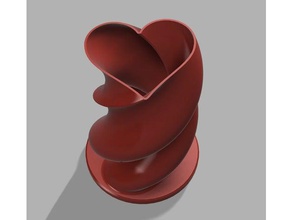 tordu le coeur de la saint valentin vase L'impression 3d cœur les cœurs saint-valentin st-valentin jour valentines cadeaux 3d print model - Mito3D