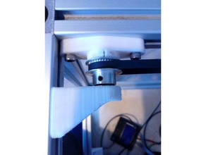 pulley bearing holder 3d printer parts 2part belt construction edge kartesian tighten 3d print model - Mito3D