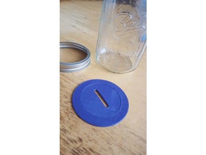 mason jar intaglio coperchio inserire organizzazione il vaso di fessurati i biglietti ampia bocca 3d print model - Mito3D
