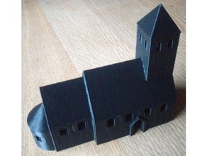 dorfkirche spur n german church n-scale 1 160 buildings & structures kirche medieval mittelalter 3d print model - Mito3D