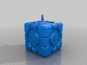 companion cube ciondolo video giochi dannate compagno freeman gioco di glados half life portale portal 2 la valvola 3d print model - Mito3D