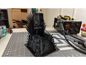 iron throne phone stand wireless charger mobile game thrones iphone qi 3d print model - Mito3D