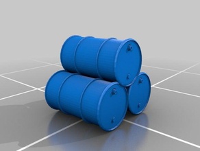 1-87 ho 55 gallon drums hobby 15mm scale model railroad trains wargaming 3d print model - Mito3D