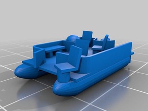 n escala barco do pontão veículos 3d print model - Mito3D