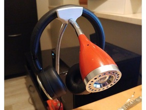 flex lamp headphones mount organization headphone hanger holder 3d print model - Mito3D