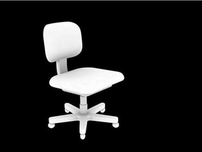 chaise de bureau L'imprimante 3d pièces maqueta miniature silladeruedas silla oficina ruedas 3d print model - Mito3D