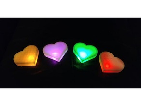 brillantes corazones de azúcar decoración resplandor brillante corazón el led día san valentín 3d print model - Mito3D