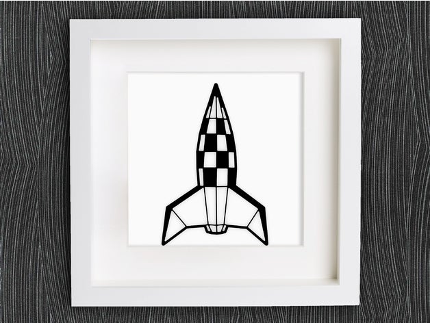 özelleştirilebilir origami retro roket araç 1950 2d sanat 50er 50 bilezik özelleştirilmiş customizer dekor dekorasyon dekoratif küpe geometrik ev dekorasyonu takı lowpoly poly düşük kolye openscad rakete yüzük alanı duvar 3D print model - Mito3D