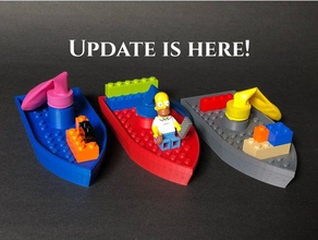balloon boat v3 - compatible mini figures toy & game accessories ballon powered blocks boot brick bricks lego 3d print model - Mito3D