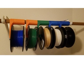 filament spool closet rod hanger 3d printer accessories holder 3d print model - Mito3D