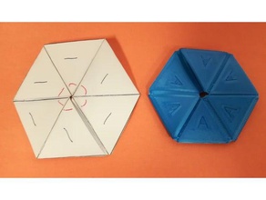 hexaflexagon flexible tpu filament math art 3d print model - Mito3D
