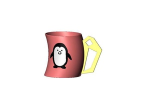 penguin mug Haushalt 3d print model - Mito3D