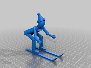esquiador remix - reta esquis simétricos brinquedo & acessórios para jogos 3d print model - Mito3D