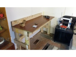 wooden garage table old door household supplies 3d print model - Mito3D