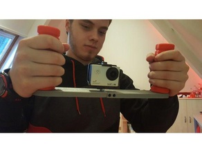 2 mão titular câmera, ação câmera actioncam acção de came a gopro montagem sj4000 sjcam 3d print model - Mito3D