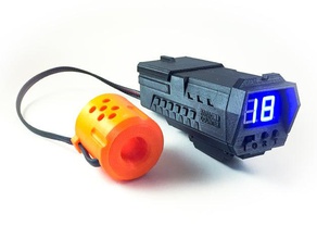 ammocounter mk1 ámbito caso la electrónica airsoft contador munición arduino dart nerf blaster pistola paintball 3d print model - Mito3D
