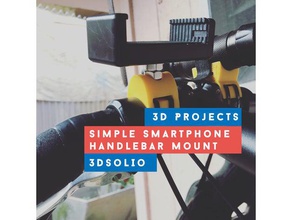 simple smartphone handlebar mount sport & outdoors bicycle holder 3d print model - Mito3D