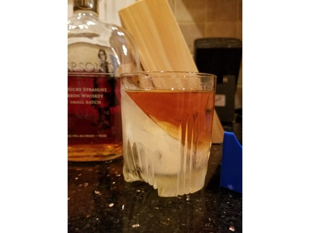 whiskey wedge - angled ice kitchen & dining 45 degrees bourbon 3D print model - Mito3D
