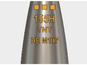 155mm Haubitze shell stencil kit Modelle Armee Armee-Modelle Artillerie Feld-Artillerie Waffen m109 m109a6 m777 m777a2 muntions paladin redleg 3d print model - Mito3D