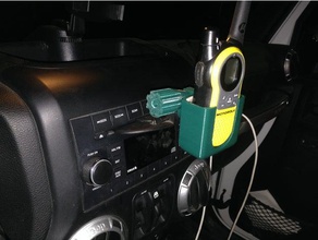 talkabout holder automotive ball mount jeep motorola walkie-talkie wrangler 3d print model - Mito3D